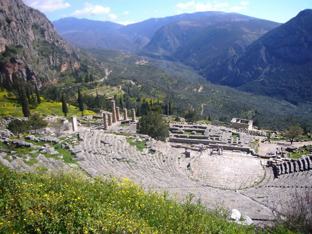 The Theatre of Delphi, the Treasury of the Athenians and the Temple of Apollo