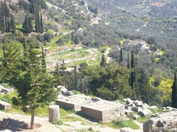 View on the Sanctuary of Athena Pronaia, with the Temple of Athena and the Tholos Temple