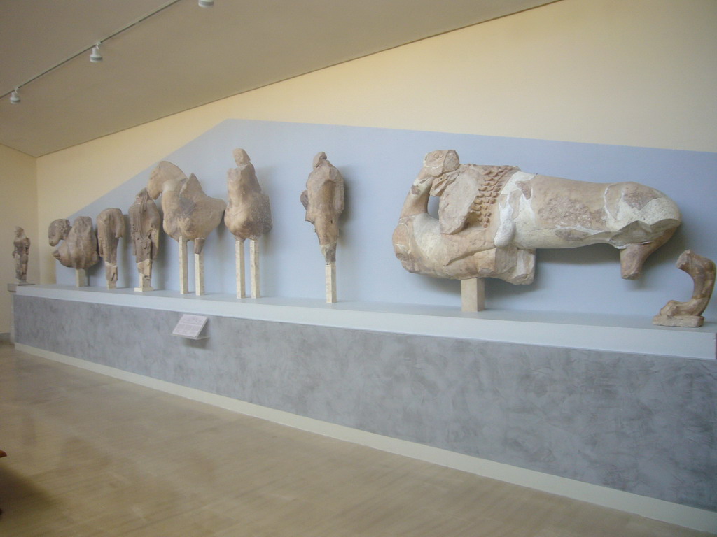 Marble pediment sculptures