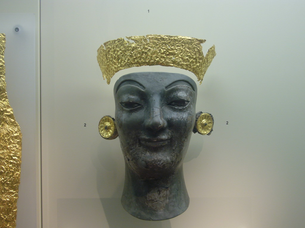 Remnants of an ivory Artemis statue, with gold decorations