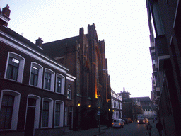 The Orangerie building at the Sint Josephstraat street, and St. John`s Cathedral, at sunset