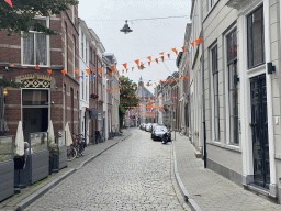 The Postelstraat street with Euro 2020 decorations and the Sint Catharinakerk