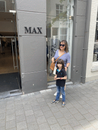 Miaomiao and Max in front of the Max store at the Verwersstraat