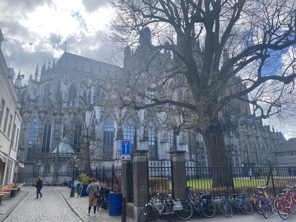 Northeast side of the St. John`s Cathedral at the Sint Janskerkhof square