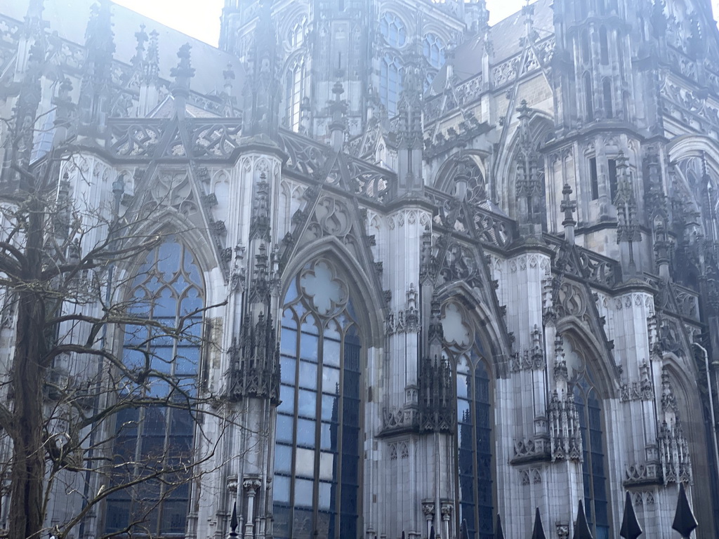 Northeast facade of the St. John`s Cathedral, viewed from the Sint Janskerkhof square