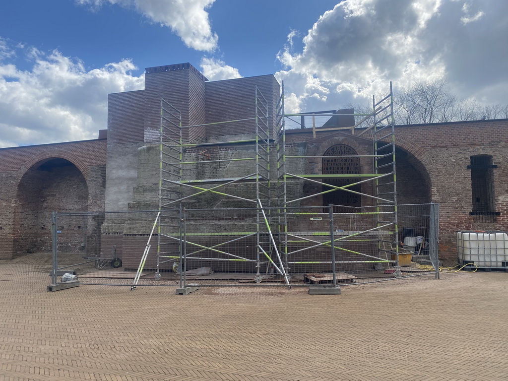 City wall at the west side of the Zuiderpark, under renovation