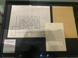 Drawing and documents of the Indian Water Lilies attraction at the Efteling theme park, at the Efteling exhibition at the Noordbrabants Museum, with explanation