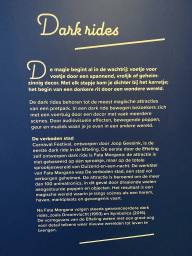 Information on the dark rides at the Efteling theme park, at the Efteling exhibition at the Noordbrabants Museum