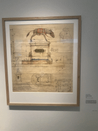 Drawing of the Donkey Lift Your Tail attraction at the Efteling theme park, at the Efteling exhibition at the Noordbrabants Museum, with explanation