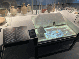 Scale model of a Roman villa at the `Het Verhaal van Brabant` exhibition at the Wim van der Leegtezaal room at the Noordbrabants Museum, with explanation