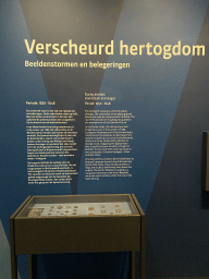 Information on `Duchy divided: iconoclasm and sieges` at the `Het Verhaal van Brabant` exhibition at the Wim van der Leegtezaal room at the Noordbrabants Museum