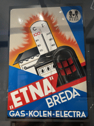 Etna promotional sign at the `Het Verhaal van Brabant` exhibition at the Wim van der Leegtezaal room at the Noordbrabants Museum