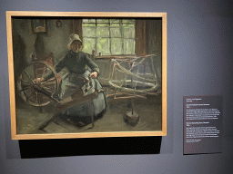 Painting `Woman Spooling Yarn, Nuenen` by Anthon van Rappard, at the exhibition `Van Gogh in Brabant` at the Noordbrabants Museum, with explanation