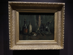 Painting `Still Life with Bottles and Shell` by Vincent van Gogh, at the exhibition `Van Gogh in Brabant` at the Noordbrabants Museum