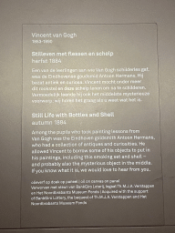 Explanation on the painting `Still Life with Bottles and Shell` by Vincent van Gogh, at the exhibition `Van Gogh in Brabant` at the Noordbrabants Museum