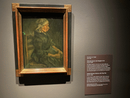 Painting `Seated Peasant Woman with Day Cap` by Vincent van Gogh, at the exhibition `Van Gogh in Brabant` at the Noordbrabants Museum, with explanation