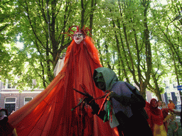 People in medieval costumes during the Queen`s Day festivities at the Parade square