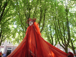 Person in medieval costume during the Queen`s Day festivities at the Parade square