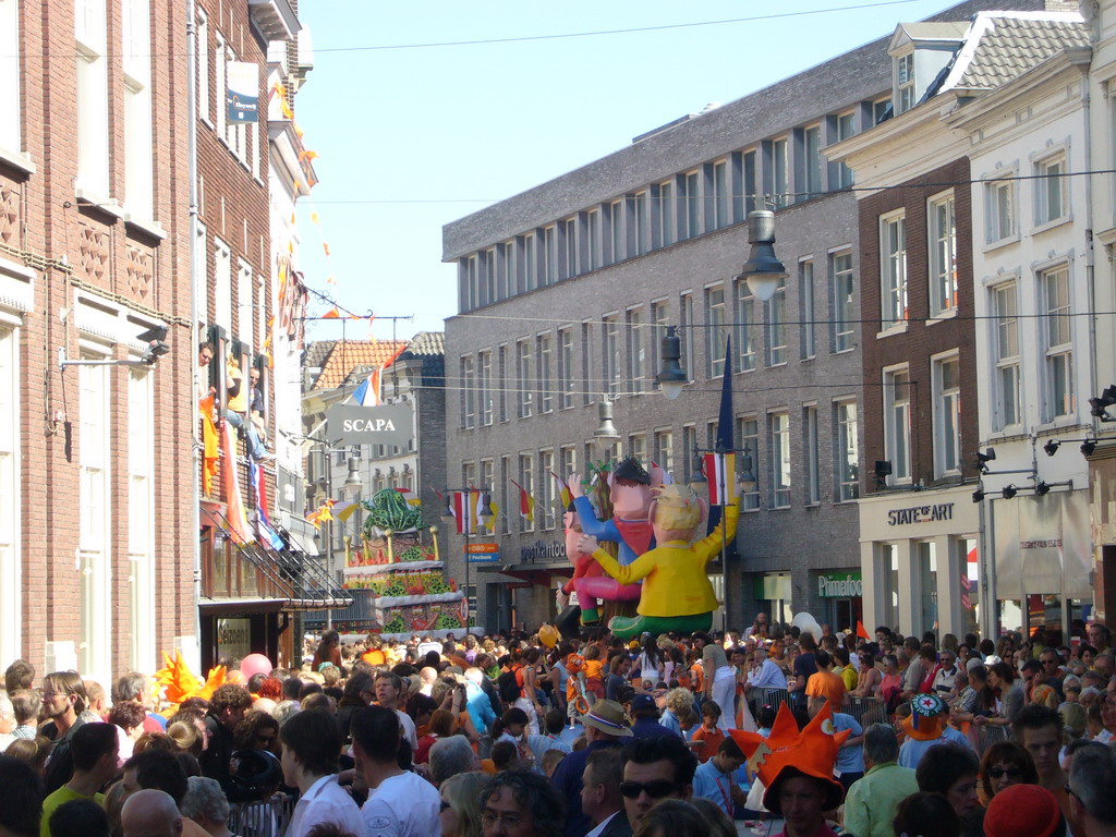 Parade during the Queen`s Day festivities at the Kerkstraat street