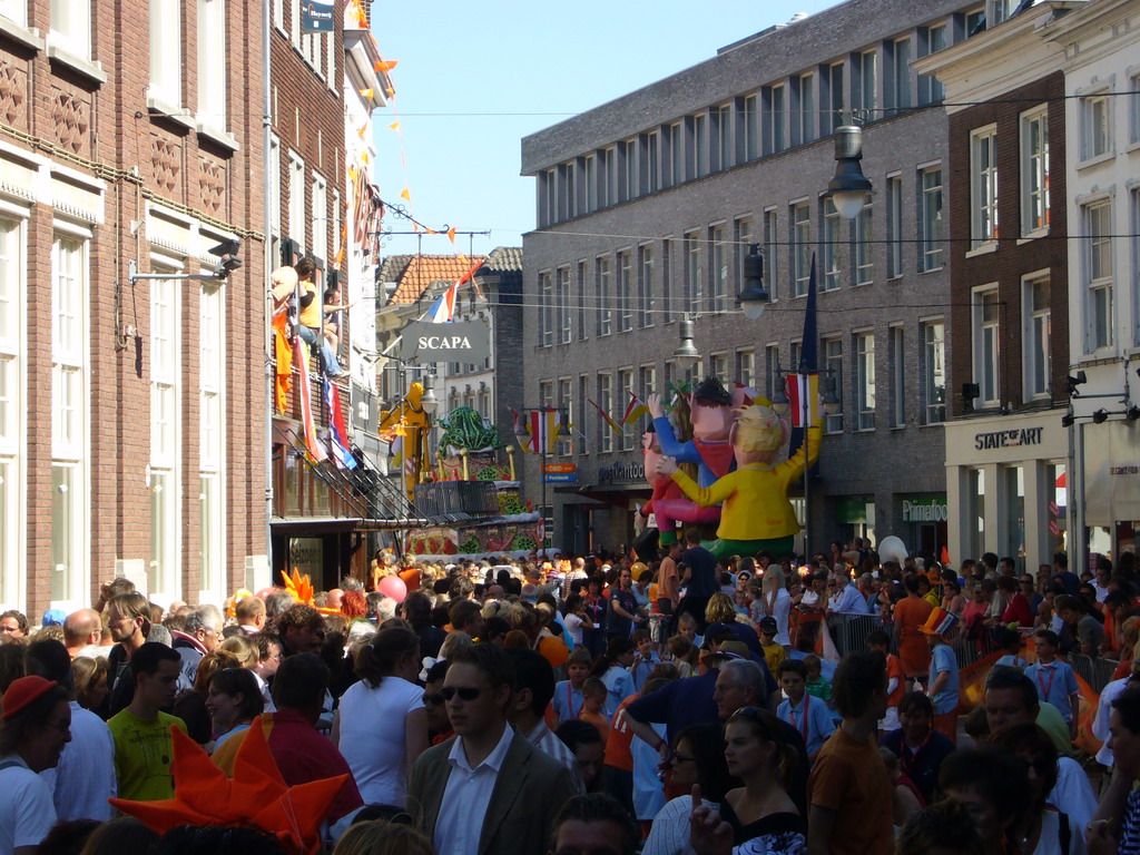 Parade during the Queen`s Day festivities at the Kerkstraat street