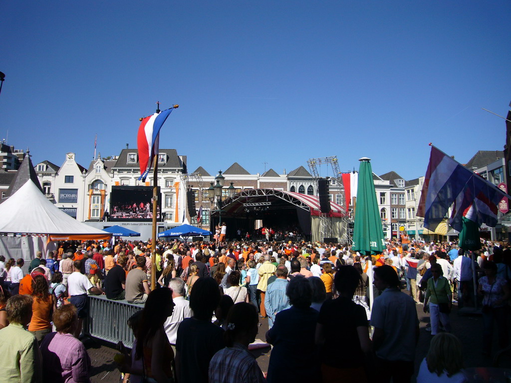 Queen`s Day festivities at the Markt square