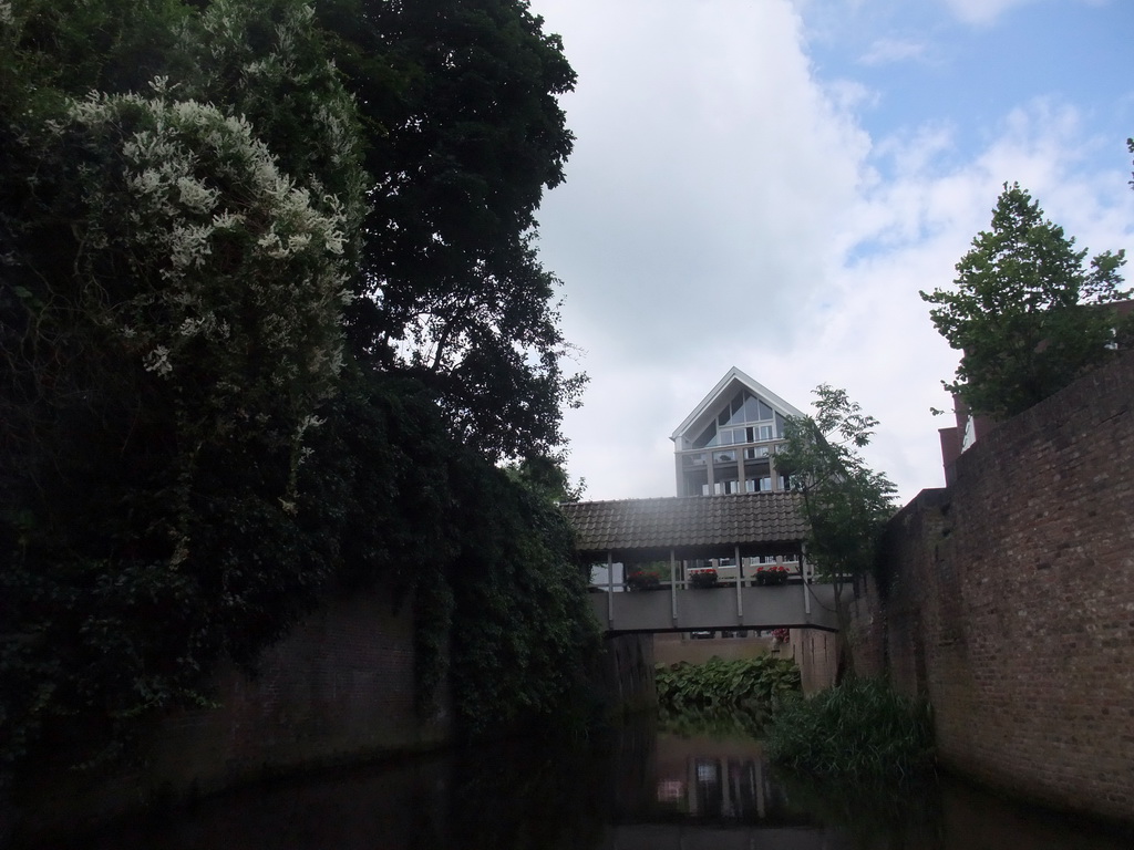 Bridge over the Binnendieze river, viewed from the tour boat