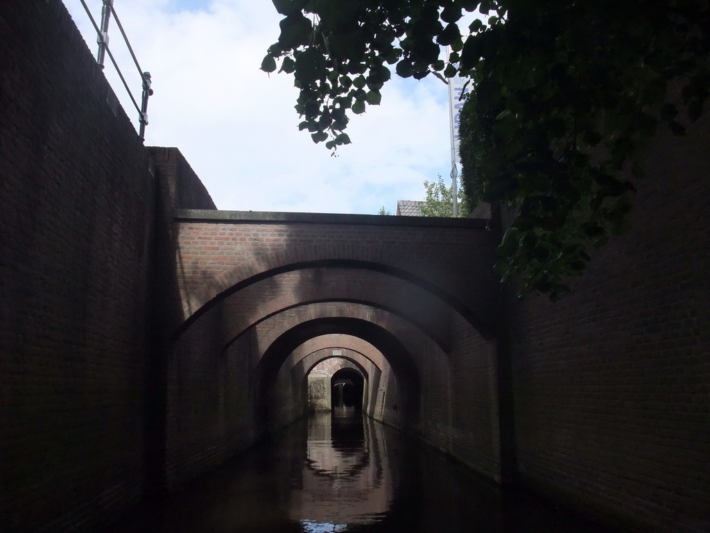 Bridges over the Binnendieze river, viewed from the tour boat