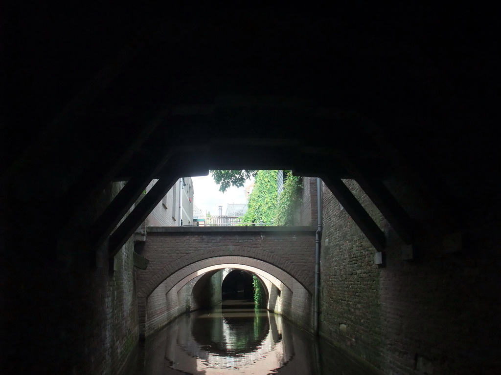 Bridges over the Binnendieze river, viewed from the tour boat