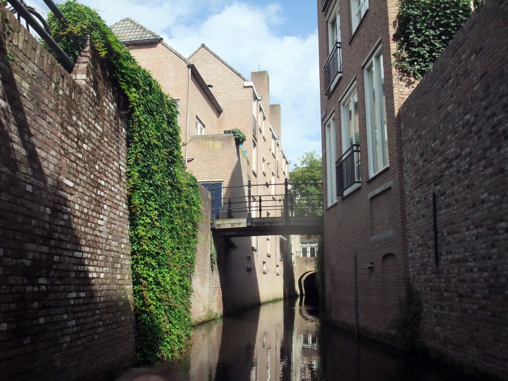 Bridge over the Binnendieze river, viewed from the tour boat