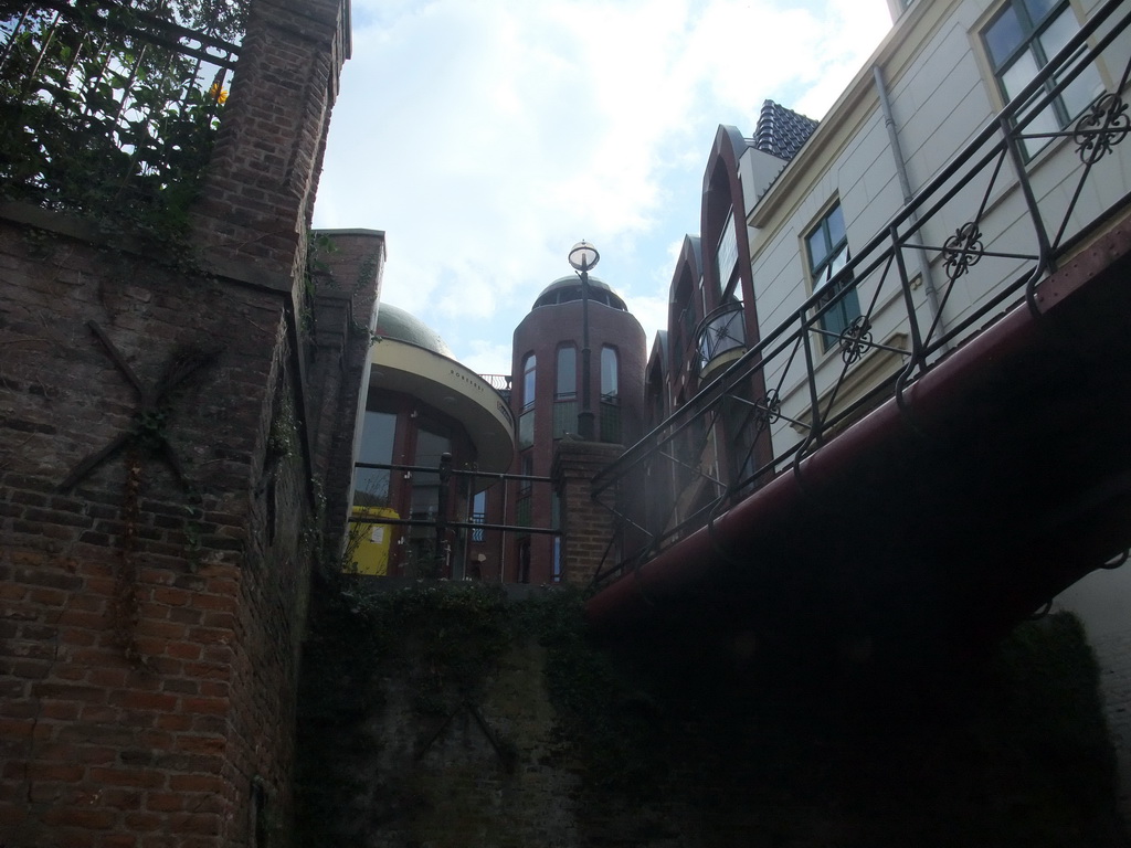 Bridge over the Binnendieze river, viewed from the tour boat