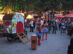 Street artists at the `Theater aan de Parade` festival on the Parade square, by night