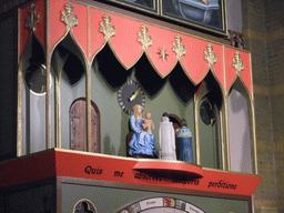 Statuettes moving in the large clock in the central hall of the Hieronymus Bosch Art Center