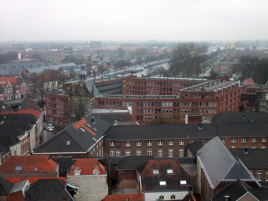 The east side of the city with the Zuid Willemsvaart canal, viewed from the tower of the Hieronymus Bosch Art Center