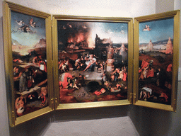 Copy of the triptych `The Temptation of St. Anthony` by Hieronymus Bosch, at the tower of the Hieronymus Bosch Art Center