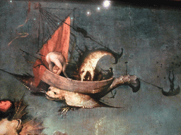 Detail of the left panel of the copy of the triptych `The Temptation of St. Anthony` by Hieronymus Bosch, at the tower of the Hieronymus Bosch Art Center