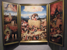 Copy of the triptych `The Haywain` by Hieronymus Bosch, at the tower of the Hieronymus Bosch Art Center