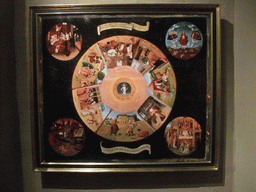 Copy of the painting `The Seven Deadly Sins and the Four Last Things` by Hieronymus Bosch, at the tower of the Hieronymus Bosch Art Center