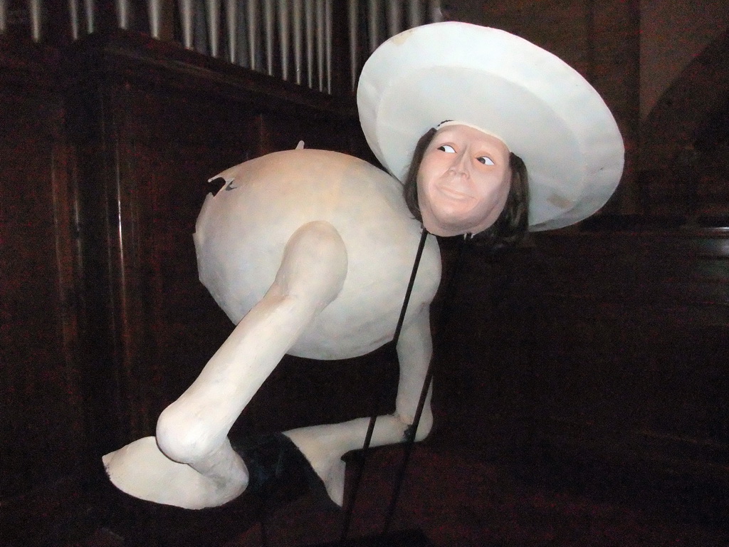 Wax statue based on one of Hieronymus Bosch` paintings, at the balcony of the Hieronymus Bosch Art Center