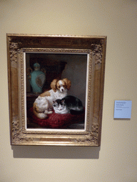 Painting `Good Friends` by Henriëtte Ronner-Knip, at the 1800-now exhibition at the Noordbrabants Museum