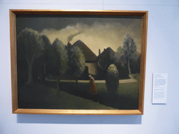 Painting `Landscape With Woman` by Hendrik Wiegersma, at the 1800-now exhibition at the Noordbrabants Museum