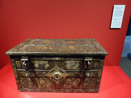 Chest of the Bank of Loans of Den Bosch, at the 1400-1550 pavilion of the `Het Verhaal van Brabant` exhibition at the Wim van der Leegtezaal room at the Noordbrabants Museum