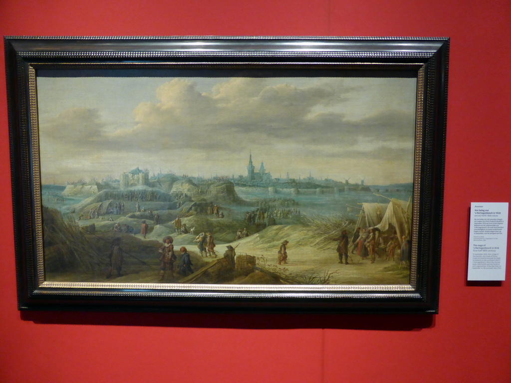 Painting `The siege of `s-Hertogenbosch in 1623`, at the 1550-1700 pavilion of the `Het Verhaal van Brabant` exhibition at the Wim van der Leegtezaal room at the Noordbrabants Museum