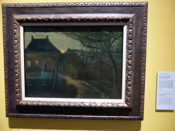 Painting `The parsonage at Nuenen at night, rear` by Vincent van Gogh, at the Vincent van Gogh pavilion of the `Het Verhaal van Brabant` exhibition at the Wim van der Leegtezaal room at the Noordbrabants Museum