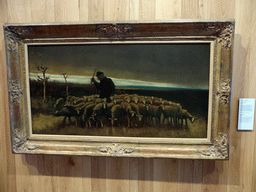 Painting `Shepherd` by Vincent van Gogh, at the Vincent van Gogh pavilion of the `Het Verhaal van Brabant` exhibition at the Wim van der Leegtezaal room at the Noordbrabants Museum