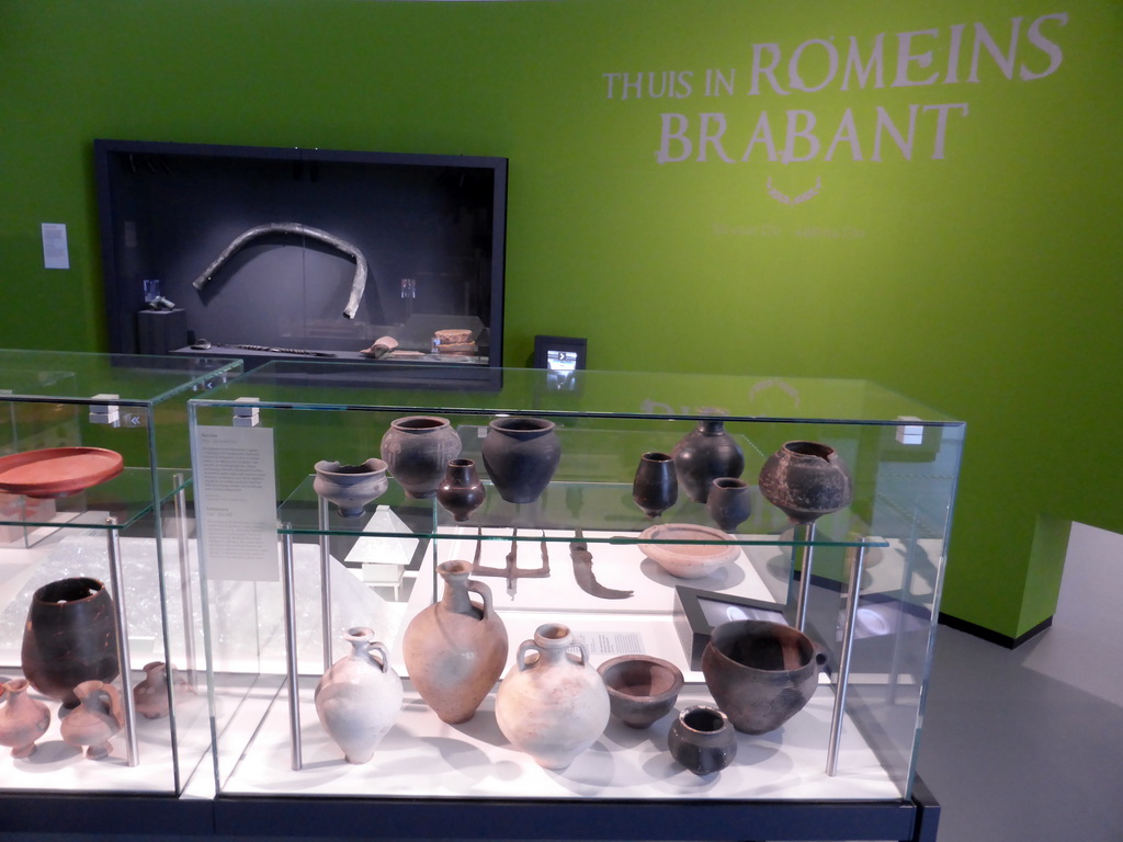 Roman vases and tools, at the upper floor of the Noordbrabants Museum