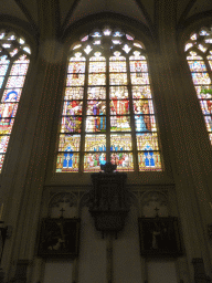 Stained glass windows at St. John`s Cathedral