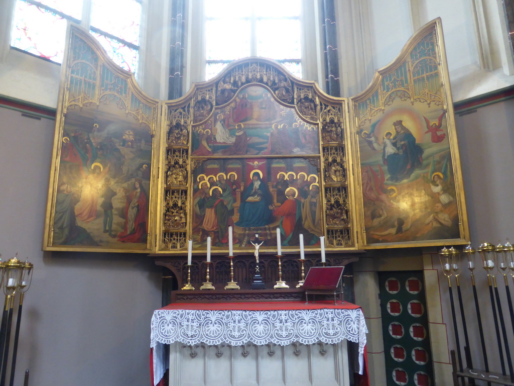 Altar and triptych in a chapel at St. John`s Cathedral