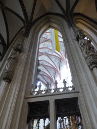 Statues at the ambulatory and the ceiling of the chancel of St. John`s Cathedral