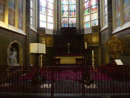 Book, altar, altarpiece and relic in a chapel at St. John`s Cathedral