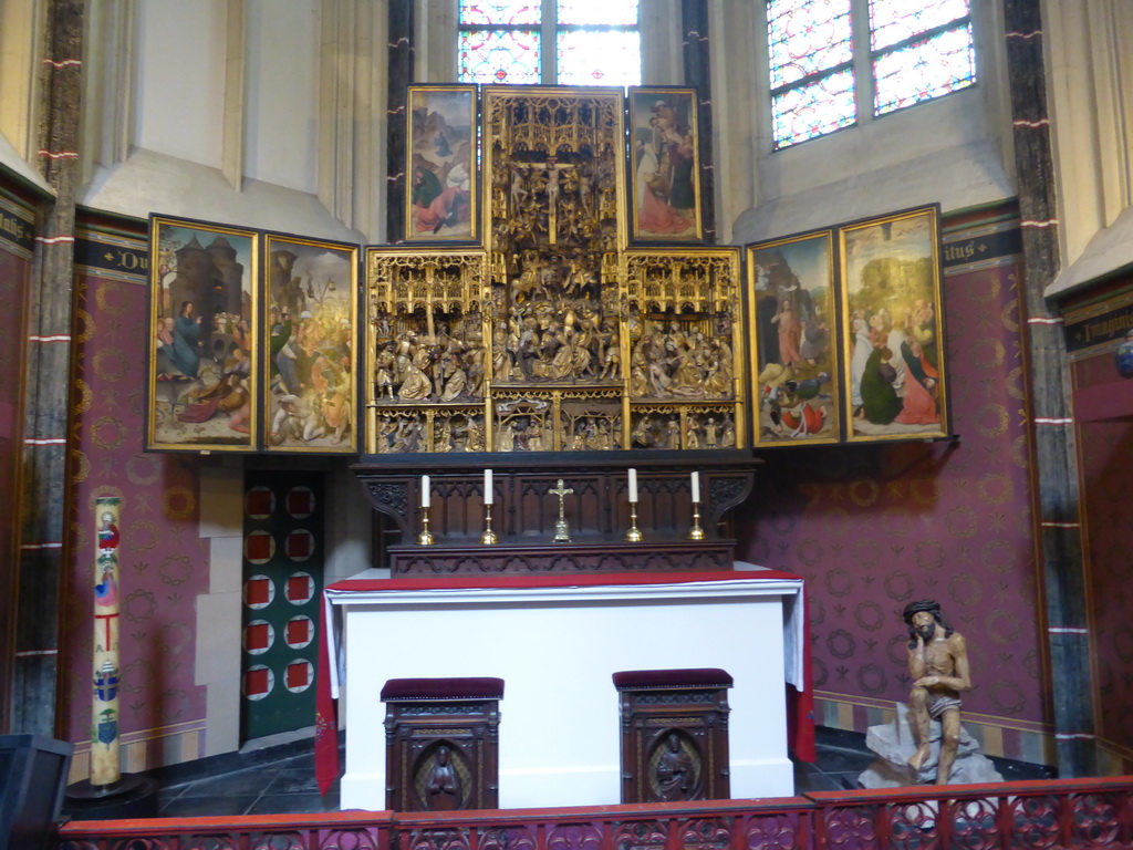 Altar and Passion altarpiece created by a workshop in Ghent, in the Aloysius chapel at St. John`s Cathedral
